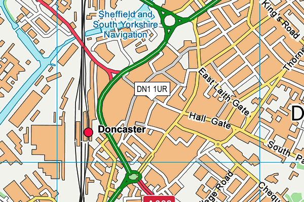 DN1 1UR map - OS VectorMap District (Ordnance Survey)