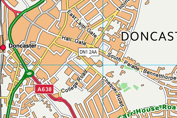 DN1 2AA map - OS VectorMap District (Ordnance Survey)