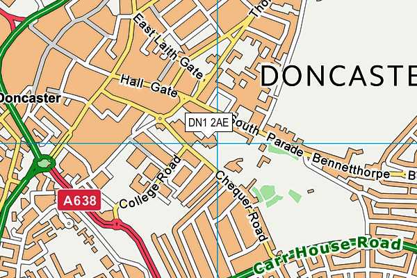 DN1 2AE map - OS VectorMap District (Ordnance Survey)