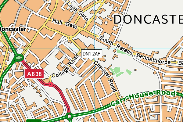 DN1 2AF map - OS VectorMap District (Ordnance Survey)