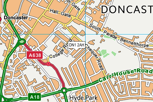 DN1 2AH map - OS VectorMap District (Ordnance Survey)