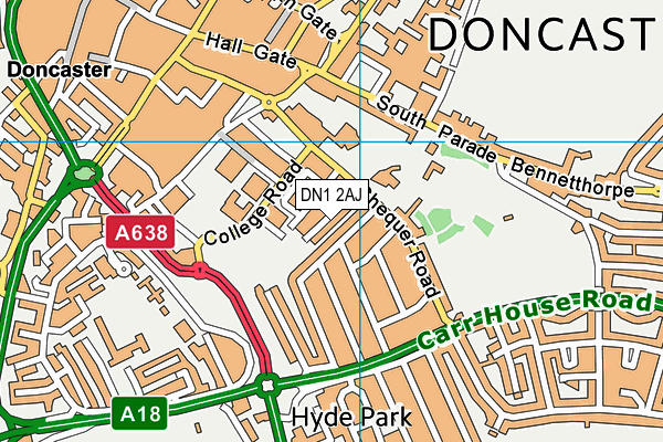 DN1 2AJ map - OS VectorMap District (Ordnance Survey)
