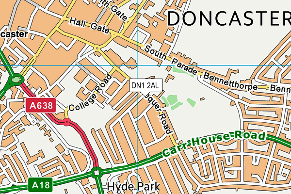 DN1 2AL map - OS VectorMap District (Ordnance Survey)
