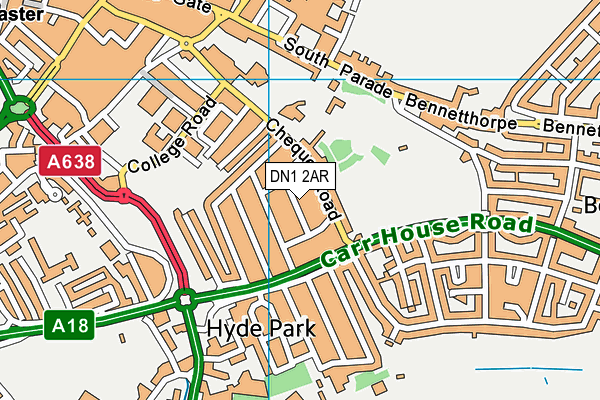 DN1 2AR map - OS VectorMap District (Ordnance Survey)