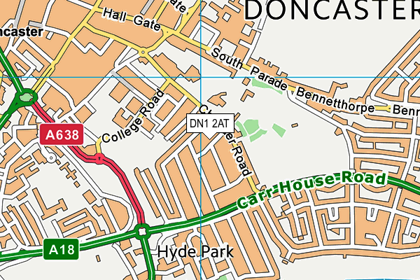 DN1 2AT map - OS VectorMap District (Ordnance Survey)