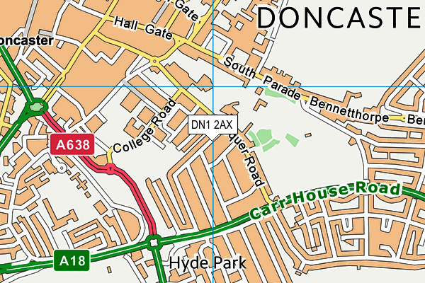 DN1 2AX map - OS VectorMap District (Ordnance Survey)