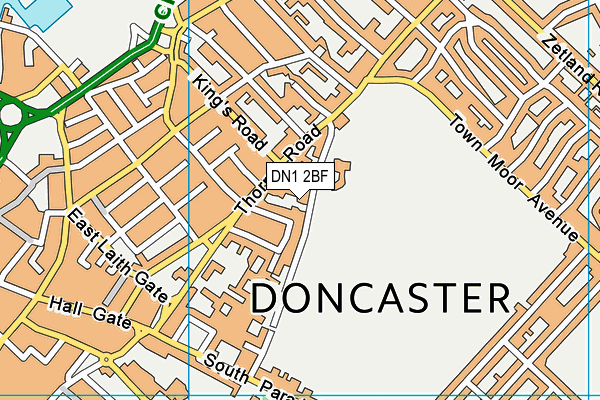 DN1 2BF map - OS VectorMap District (Ordnance Survey)