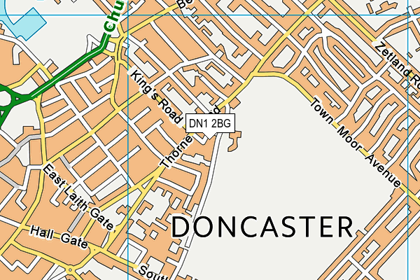 DN1 2BG map - OS VectorMap District (Ordnance Survey)