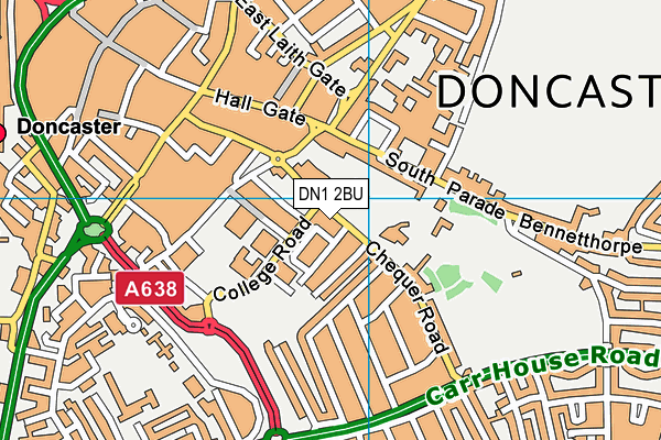 DN1 2BU map - OS VectorMap District (Ordnance Survey)