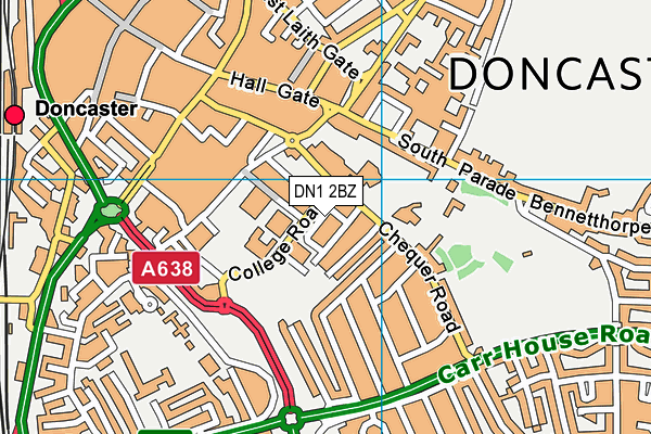DN1 2BZ map - OS VectorMap District (Ordnance Survey)
