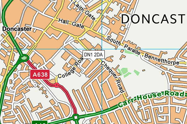 DN1 2DA map - OS VectorMap District (Ordnance Survey)