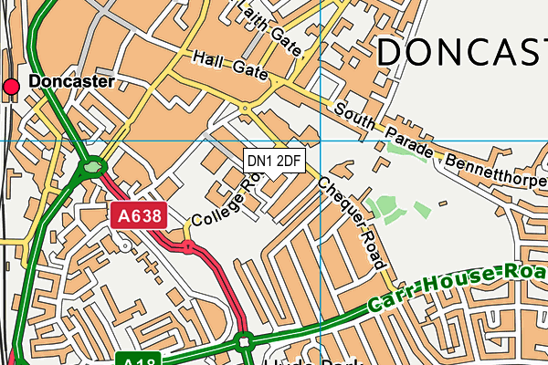 DN1 2DF map - OS VectorMap District (Ordnance Survey)