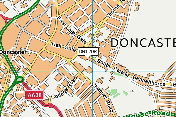 DN1 2DR map - OS VectorMap District (Ordnance Survey)