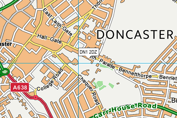 DN1 2DZ map - OS VectorMap District (Ordnance Survey)