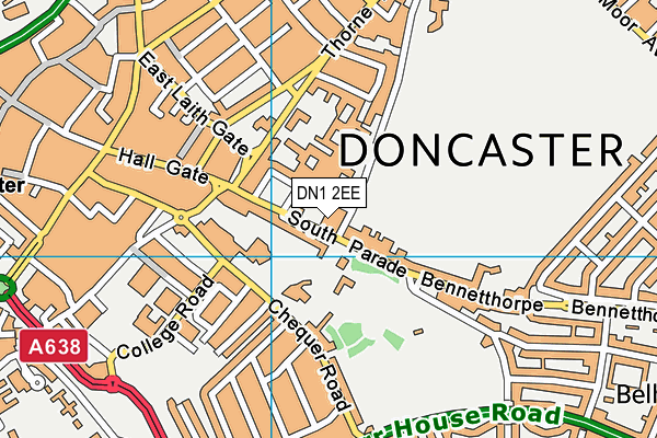 DN1 2EE map - OS VectorMap District (Ordnance Survey)