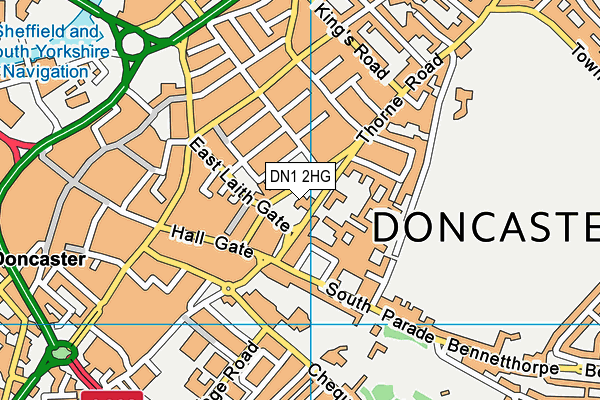 DN1 2HG map - OS VectorMap District (Ordnance Survey)
