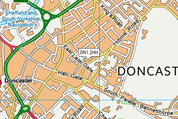DN1 2HH map - OS VectorMap District (Ordnance Survey)