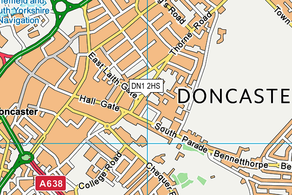 DN1 2HS map - OS VectorMap District (Ordnance Survey)