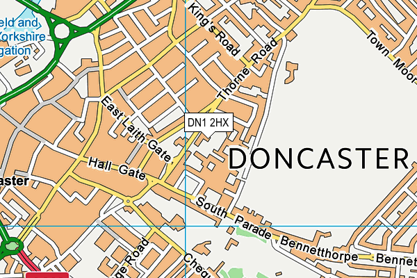 DN1 2HX map - OS VectorMap District (Ordnance Survey)