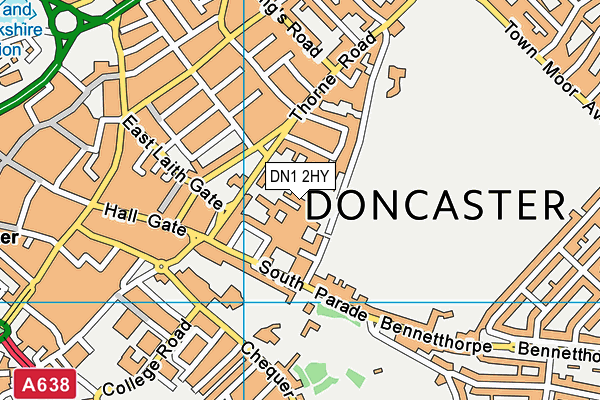 DN1 2HY map - OS VectorMap District (Ordnance Survey)