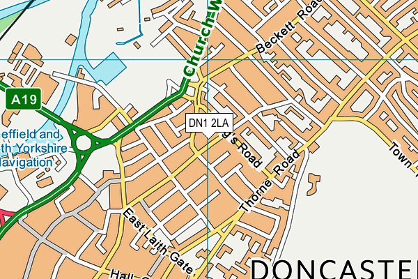 DN1 2LA map - OS VectorMap District (Ordnance Survey)