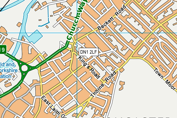 DN1 2LF map - OS VectorMap District (Ordnance Survey)