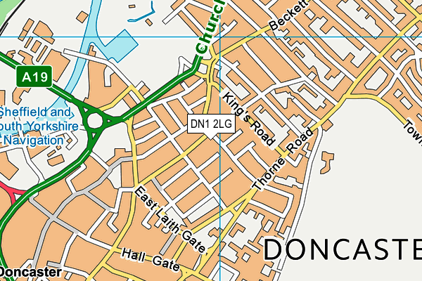 DN1 2LG map - OS VectorMap District (Ordnance Survey)