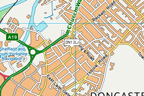 DN1 2LJ map - OS VectorMap District (Ordnance Survey)