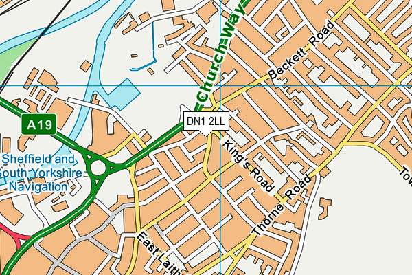 DN1 2LL map - OS VectorMap District (Ordnance Survey)