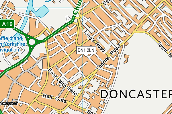 DN1 2LN map - OS VectorMap District (Ordnance Survey)