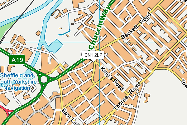 DN1 2LP map - OS VectorMap District (Ordnance Survey)