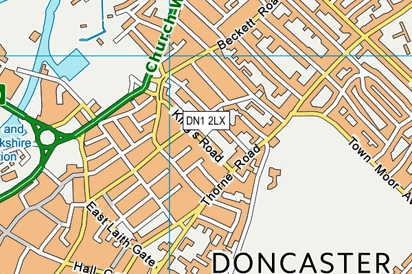 DN1 2LX map - OS VectorMap District (Ordnance Survey)