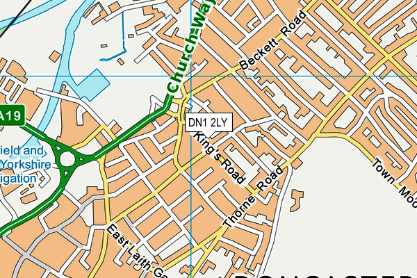 DN1 2LY map - OS VectorMap District (Ordnance Survey)