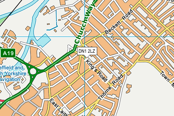 DN1 2LZ map - OS VectorMap District (Ordnance Survey)