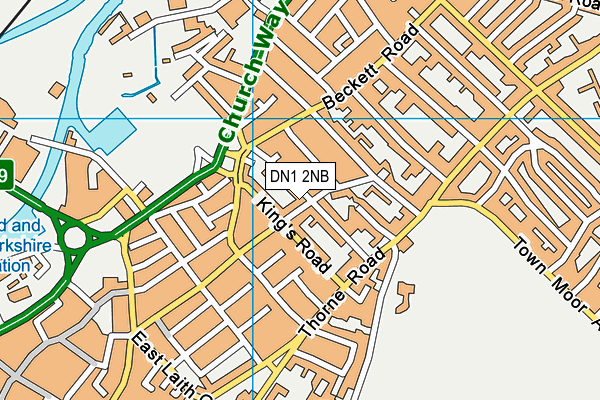 DN1 2NB map - OS VectorMap District (Ordnance Survey)