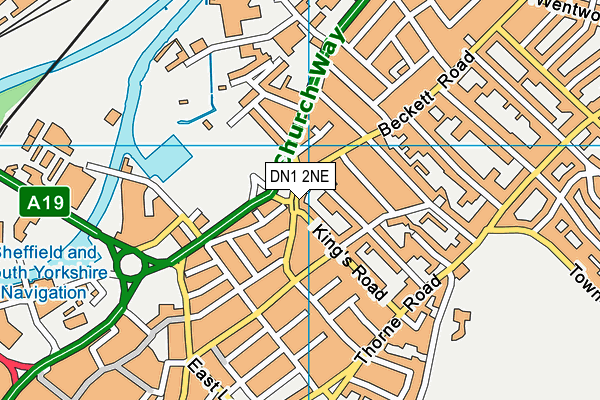 DN1 2NE map - OS VectorMap District (Ordnance Survey)