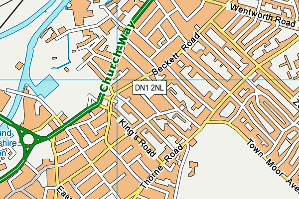 DN1 2NL map - OS VectorMap District (Ordnance Survey)