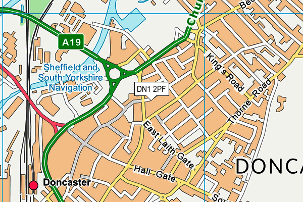 DN1 2PF map - OS VectorMap District (Ordnance Survey)