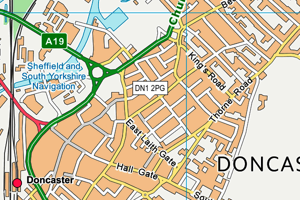 DN1 2PG map - OS VectorMap District (Ordnance Survey)