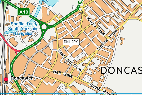 DN1 2PX map - OS VectorMap District (Ordnance Survey)