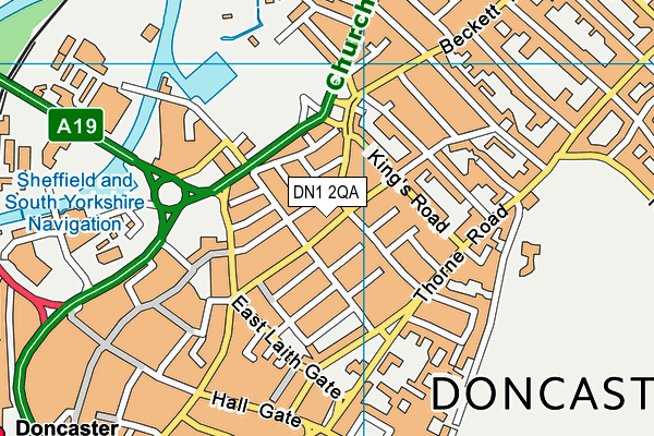 DN1 2QA map - OS VectorMap District (Ordnance Survey)
