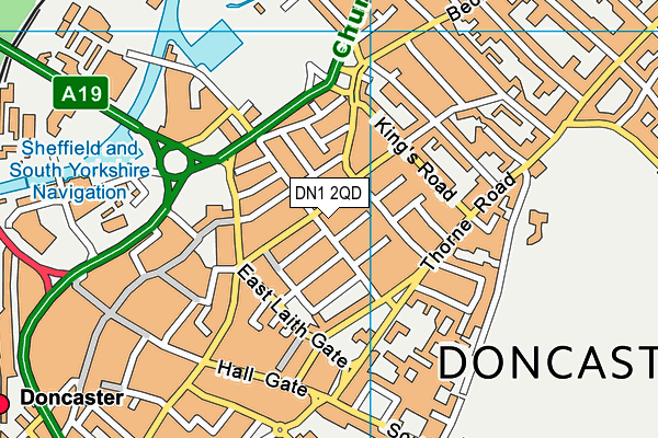 DN1 2QD map - OS VectorMap District (Ordnance Survey)