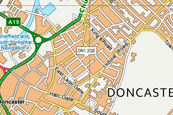 DN1 2QE map - OS VectorMap District (Ordnance Survey)