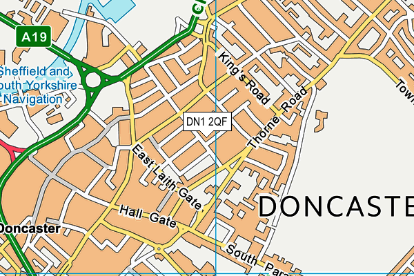 DN1 2QF map - OS VectorMap District (Ordnance Survey)