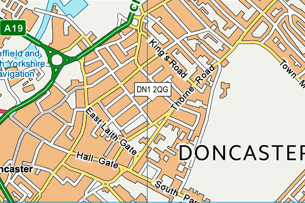 DN1 2QG map - OS VectorMap District (Ordnance Survey)