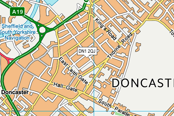 DN1 2QJ map - OS VectorMap District (Ordnance Survey)