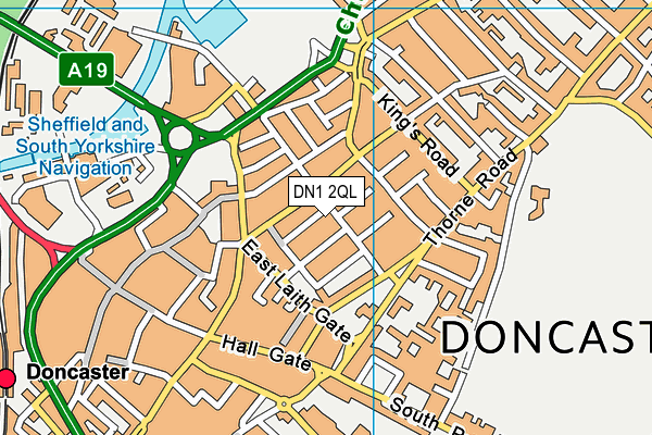 DN1 2QL map - OS VectorMap District (Ordnance Survey)