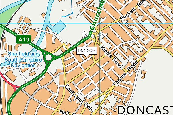 DN1 2QP map - OS VectorMap District (Ordnance Survey)