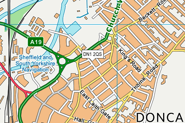 DN1 2QS map - OS VectorMap District (Ordnance Survey)
