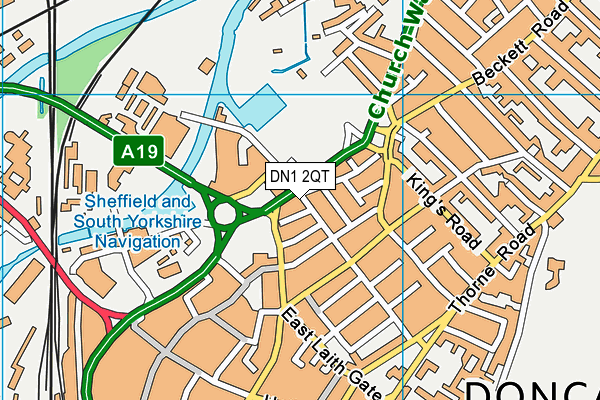 DN1 2QT map - OS VectorMap District (Ordnance Survey)
